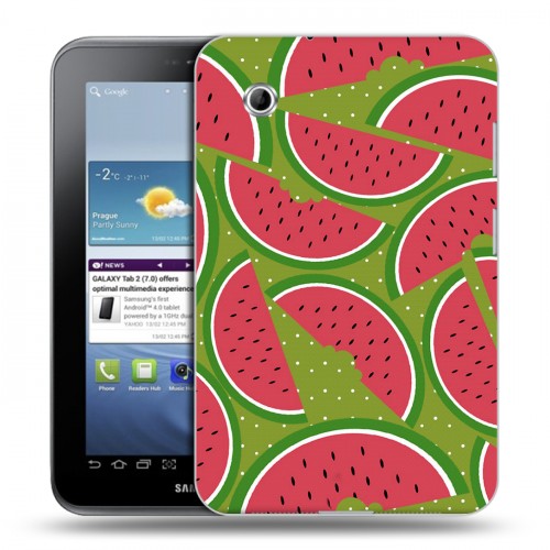 Дизайнерский силиконовый чехол для Samsung Galaxy Tab 2 7.0 Фруктово-арбузные узоры