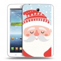 Дизайнерский силиконовый чехол для Samsung Galaxy Tab 3 7.0  Новогоднее смешенное