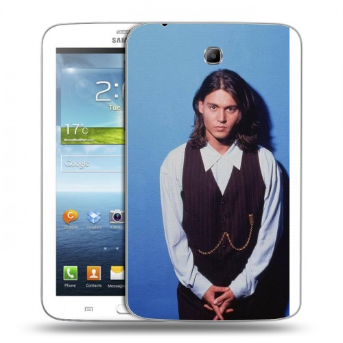 Дизайнерский силиконовый чехол для Samsung Galaxy Tab 3 7.0 Джонни Депп
