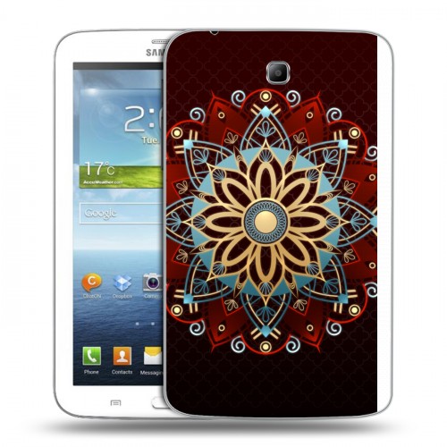 Дизайнерский силиконовый чехол для Samsung Galaxy Tab 3 7.0 Светящиеся мандалы