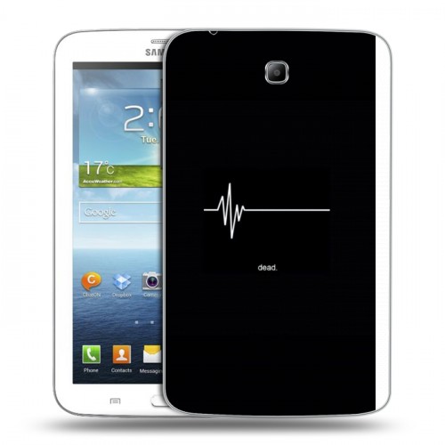 Дизайнерский силиконовый чехол для Samsung Galaxy Tab 3 7.0 Черно и кратко