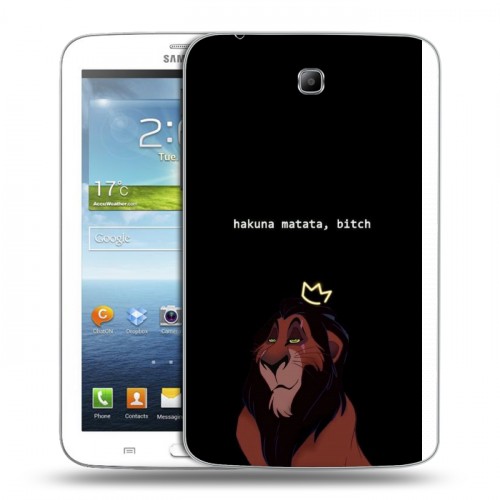 Дизайнерский силиконовый чехол для Samsung Galaxy Tab 3 7.0 Черно и кратко