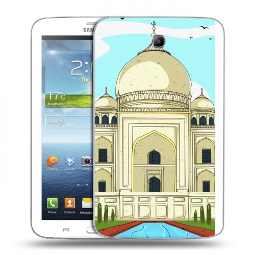 Дизайнерский силиконовый чехол для Samsung Galaxy Tab 3 7.0 Столичные зарисовки