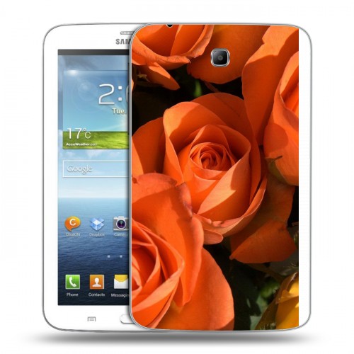 Дизайнерский силиконовый чехол для Samsung Galaxy Tab 3 7.0 Розы