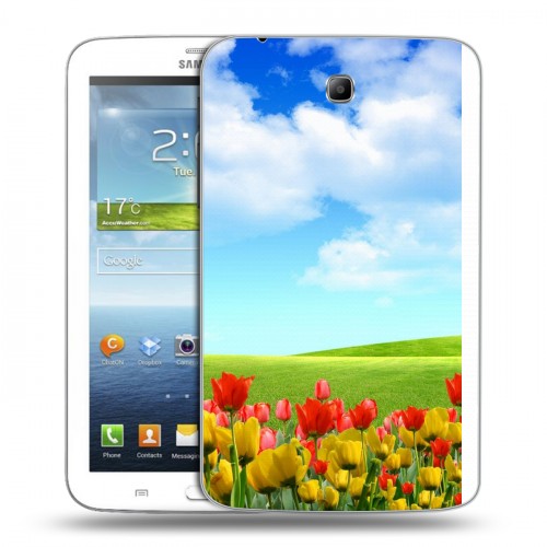 Дизайнерский силиконовый чехол для Samsung Galaxy Tab 3 7.0 Тюльпаны