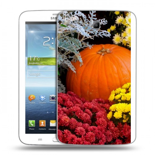 Дизайнерский силиконовый чехол для Samsung Galaxy Tab 3 7.0 Хризантемы