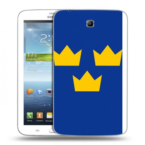 Дизайнерский силиконовый чехол для Samsung Galaxy Tab 3 7.0 Флаг Швеции