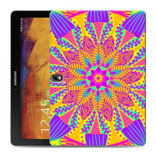 Дизайнерский силиконовый чехол для Samsung Galaxy Note 10.1 2014 editon Кислотные мандалы