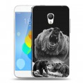 Дизайнерский силиконовый чехол для  Meizu MX3 Схватка медведей
