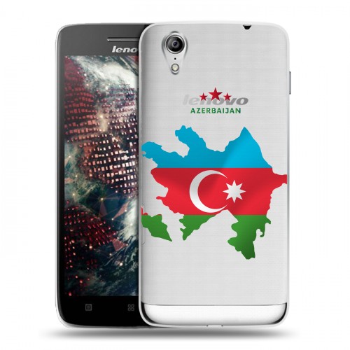 Полупрозрачный дизайнерский пластиковый чехол для Lenovo Vibe X Флаг Азербайджана