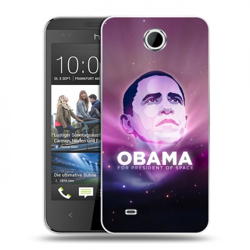 Дизайнерский пластиковый чехол для HTC Desire 300 Барак Обама