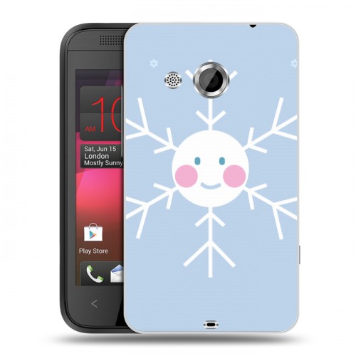 Дизайнерский пластиковый чехол для HTC Desire 200 снежинка