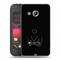 Дизайнерский пластиковый чехол для HTC Desire 200 Минимализм на черном