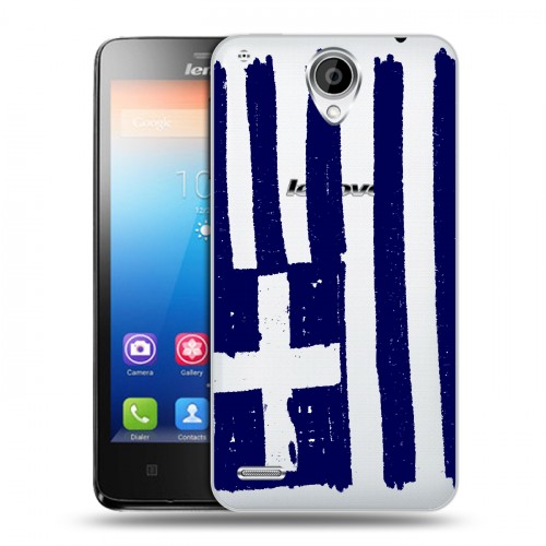 Полупрозрачный дизайнерский пластиковый чехол для Lenovo S890 флаг греции