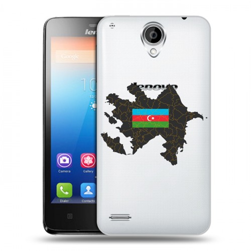 Полупрозрачный дизайнерский пластиковый чехол для Lenovo S890 Флаг Азербайджана
