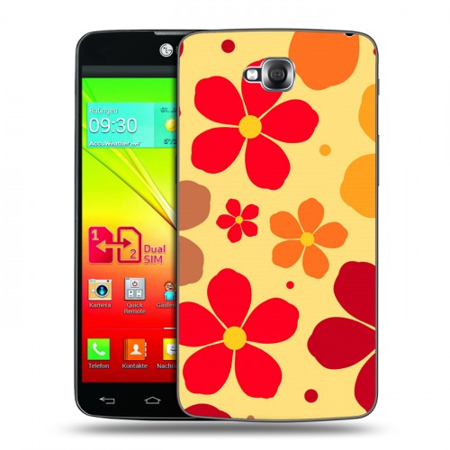 Дизайнерский силиконовый чехол для LG G Pro Lite Dual Бежевые цветы