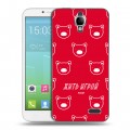 Дизайнерский силиконовый чехол для Alcatel One Touch Idol Red White Fans
