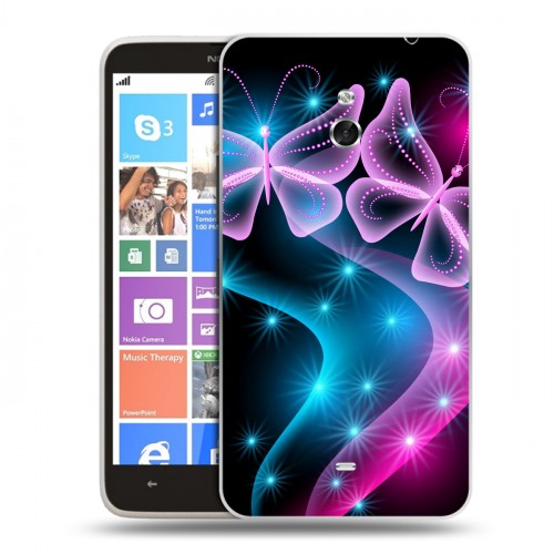 Дизайнерский пластиковый чехол для Nokia Lumia 1320 Абстракции Неон