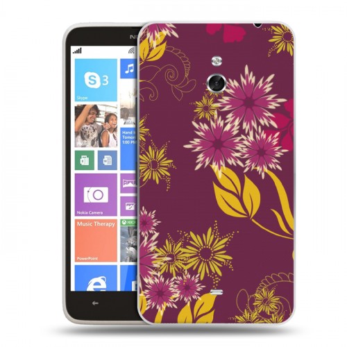 Дизайнерский пластиковый чехол для Nokia Lumia 1320 Цветочные паттерны