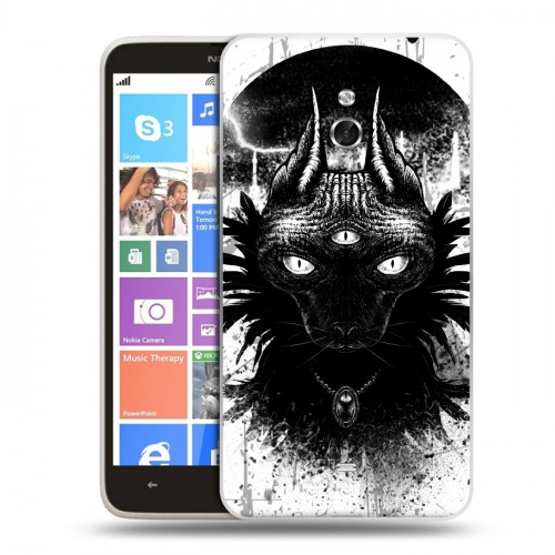 Дизайнерский пластиковый чехол для Nokia Lumia 1320 Мистические кошки