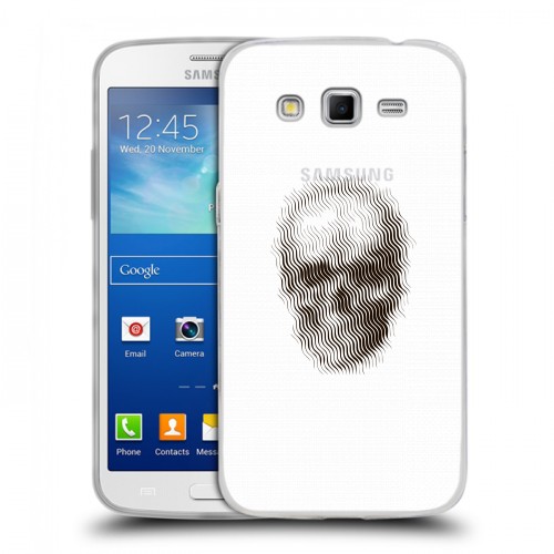Полупрозрачный дизайнерский пластиковый чехол для Samsung Galaxy Grand 2 прозрачные череп