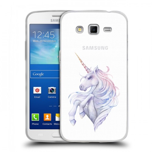 Полупрозрачный дизайнерский пластиковый чехол для Samsung Galaxy Grand 2 Единорог