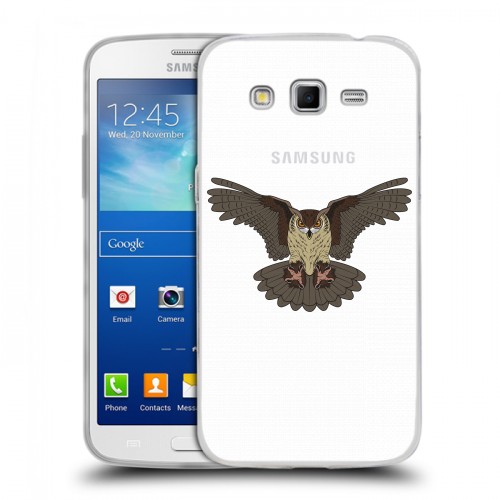 Полупрозрачный дизайнерский пластиковый чехол для Samsung Galaxy Grand 2 Прозрачные совы