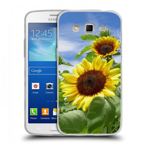 Дизайнерский пластиковый чехол для Samsung Galaxy Grand 2 Подсолнухи