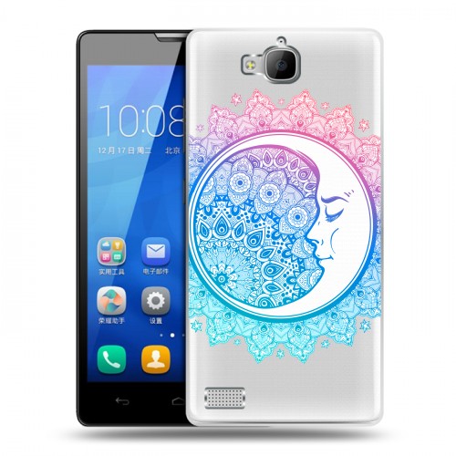 Полупрозрачный дизайнерский пластиковый чехол для Huawei Honor 3c Тату тренды