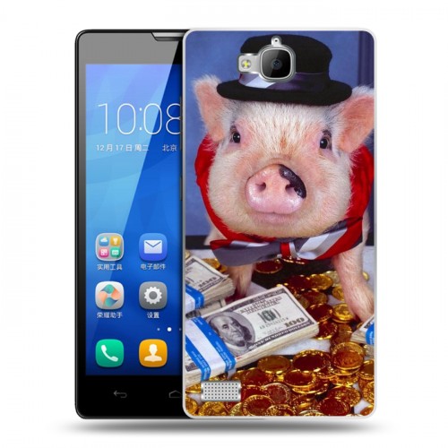 Дизайнерский пластиковый чехол для Huawei Honor 3c Свинки