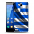 Дизайнерский пластиковый чехол для Huawei Honor 3c Флаг Греции
