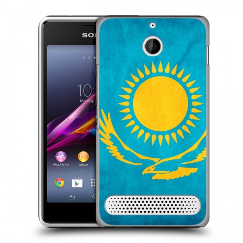 Дизайнерский силиконовый чехол для Sony Xperia E1 Флаг Казахстана