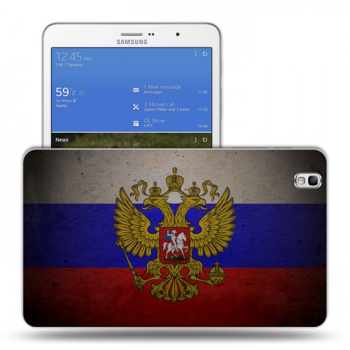 Дизайнерский силиконовый чехол для Samsung Galaxy Tab Pro 8.4 Российский флаг
