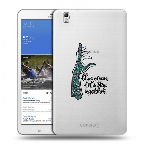 Дизайнерский силиконовый чехол для Samsung Galaxy Tab Pro 8.4 Прозрачные надписи 1