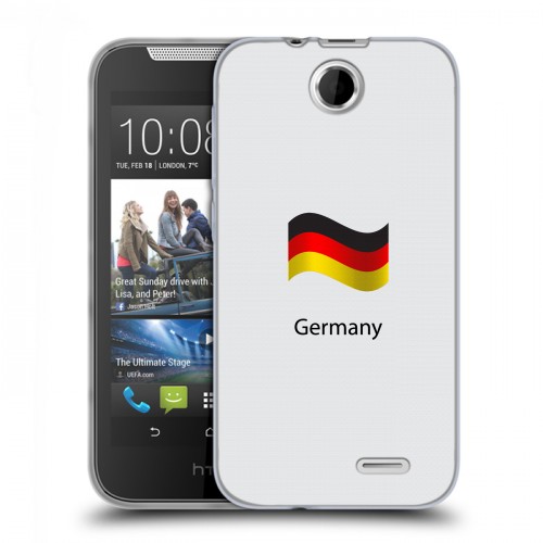 Дизайнерский силиконовый чехол для HTC Desire 310 Флаг Германии