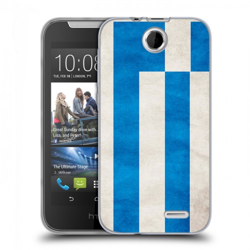 Дизайнерский силиконовый чехол для HTC Desire 310 Флаг Греции