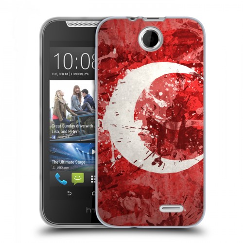 Дизайнерский силиконовый чехол для HTC Desire 310 Флаг Турции