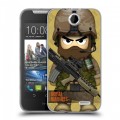 Дизайнерский силиконовый чехол для HTC Desire 310 Армейцы мультяшки