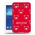 Дизайнерский силиконовый чехол для Samsung Galaxy Tab 3 Lite Red White Fans