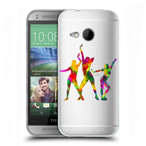 Полупрозрачный дизайнерский пластиковый чехол для HTC One mini 2 Прозрачные танцоры