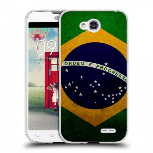 Дизайнерский пластиковый чехол для LG L90 Флаг Бразилии
