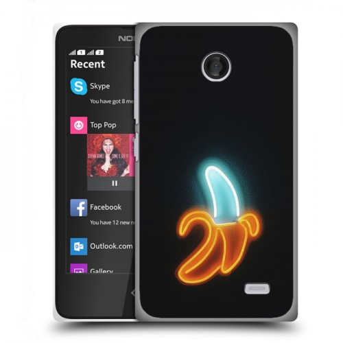 Дизайнерский пластиковый чехол для Nokia X Неоновые образы
