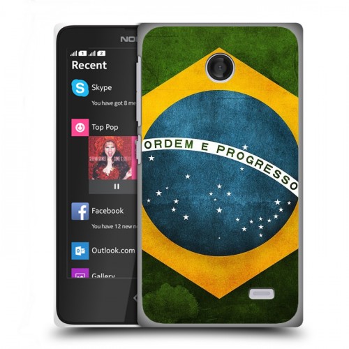 Дизайнерский пластиковый чехол для Nokia X Флаг Бразилии