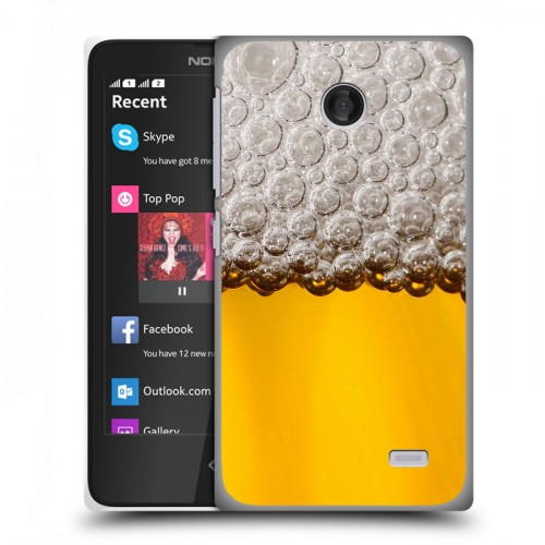 Дизайнерский пластиковый чехол для Nokia X Пузырьки пива