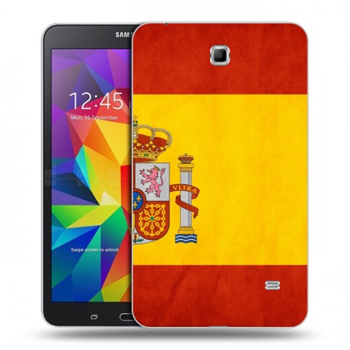 Дизайнерский силиконовый чехол для Samsung GALAXY Tab 4 7.0 Флаг Испании