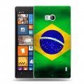 Дизайнерский пластиковый чехол для Nokia Lumia 930 Флаг Бразилии