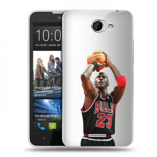 Полупрозрачный дизайнерский пластиковый чехол для HTC Desire 516 НБА