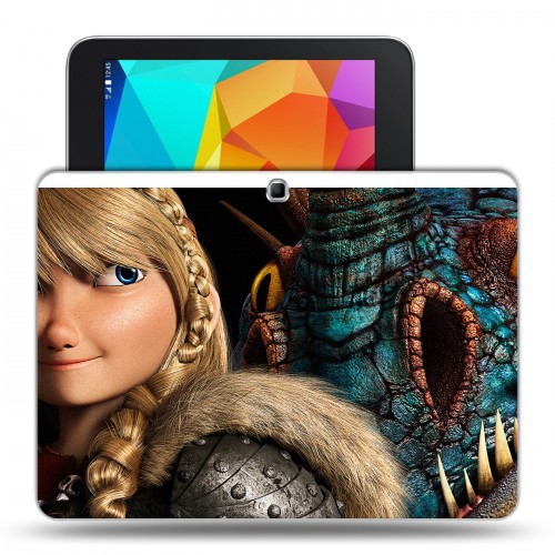 Дизайнерский силиконовый чехол для Samsung Galaxy Tab 4 10.1 Как приручить дракона