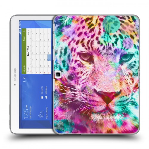 Дизайнерский силиконовый чехол для Samsung Galaxy Tab 4 10.1 Леопард гламур
