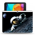 Дизайнерский силиконовый чехол для Samsung Galaxy Tab 4 10.1 Космонавт